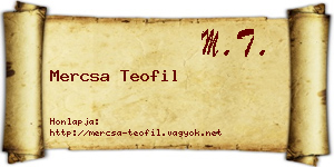 Mercsa Teofil névjegykártya